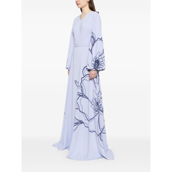 Saiid Kobeisy Floral Printed Crepe Kaftan - NWT